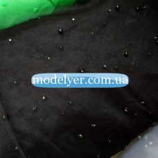 Ткань Сетка с жемчугом (черный)